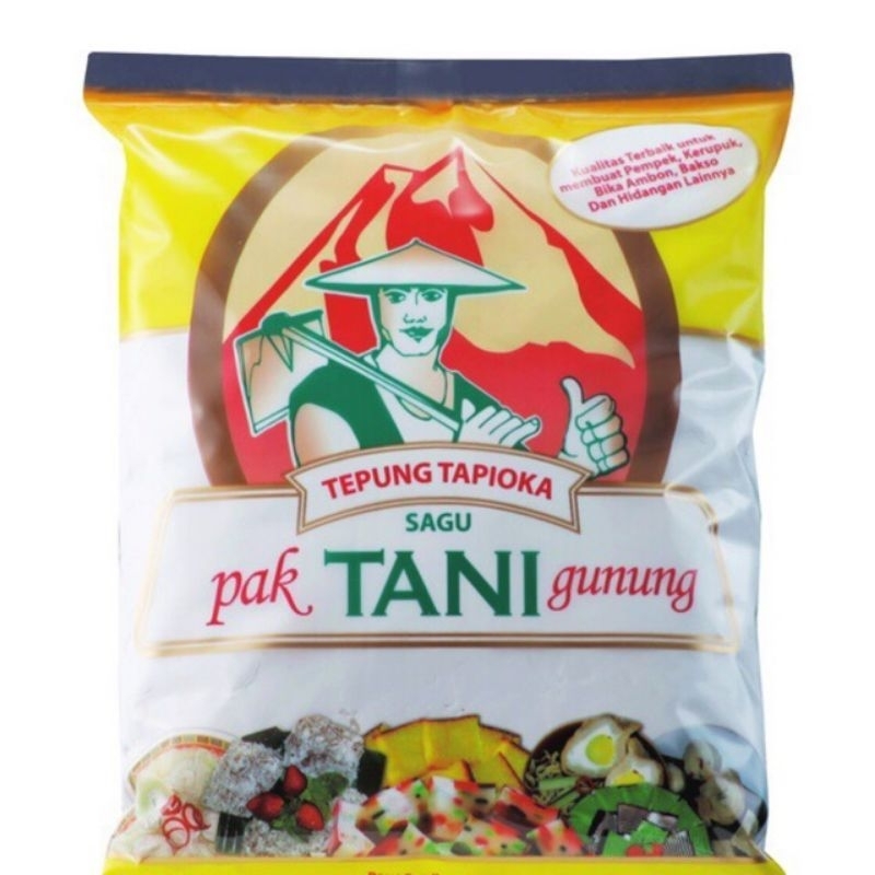 

Tepung Tapioka/Sagu Cap Pak Tani Gunung kemasan 500 gram 1/2 kg