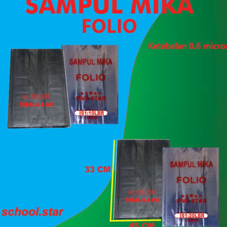 

HARGA STANDAT SAMPUL BUKU MIKA FOLIO SAMPUL MIKA SAMPUL PLASTIK ISI 1 2 LEMBAR FIVE STAR TEBAL 6 micron