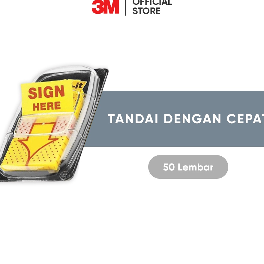 

3M Postit Sign Here 689 Menempel kuat 5 lembar 1x17 inci Untuk menandai dengan mudah cepat
