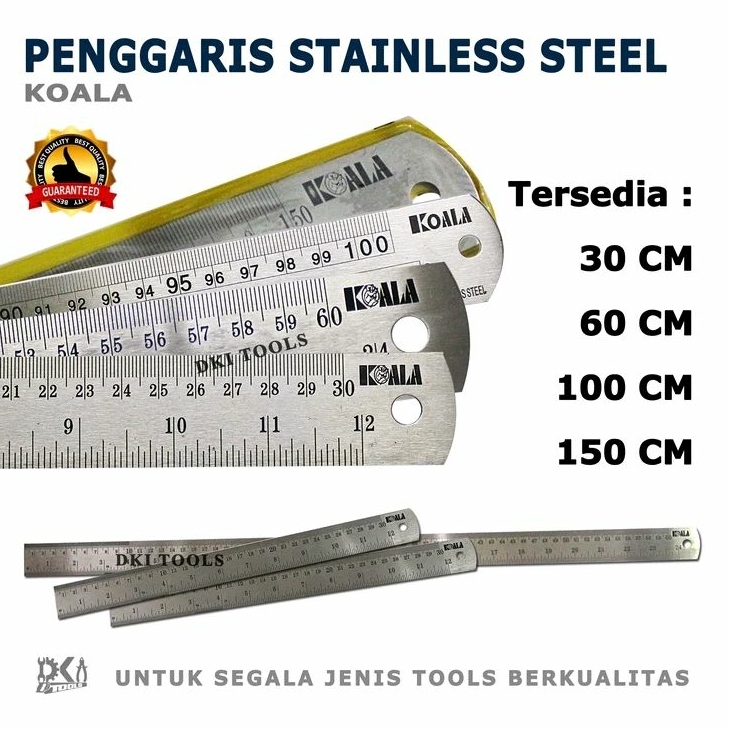 

KOALA Penggaris Besi Mistar Ruller Stainless Steel 30 60 100 Cm JunDW