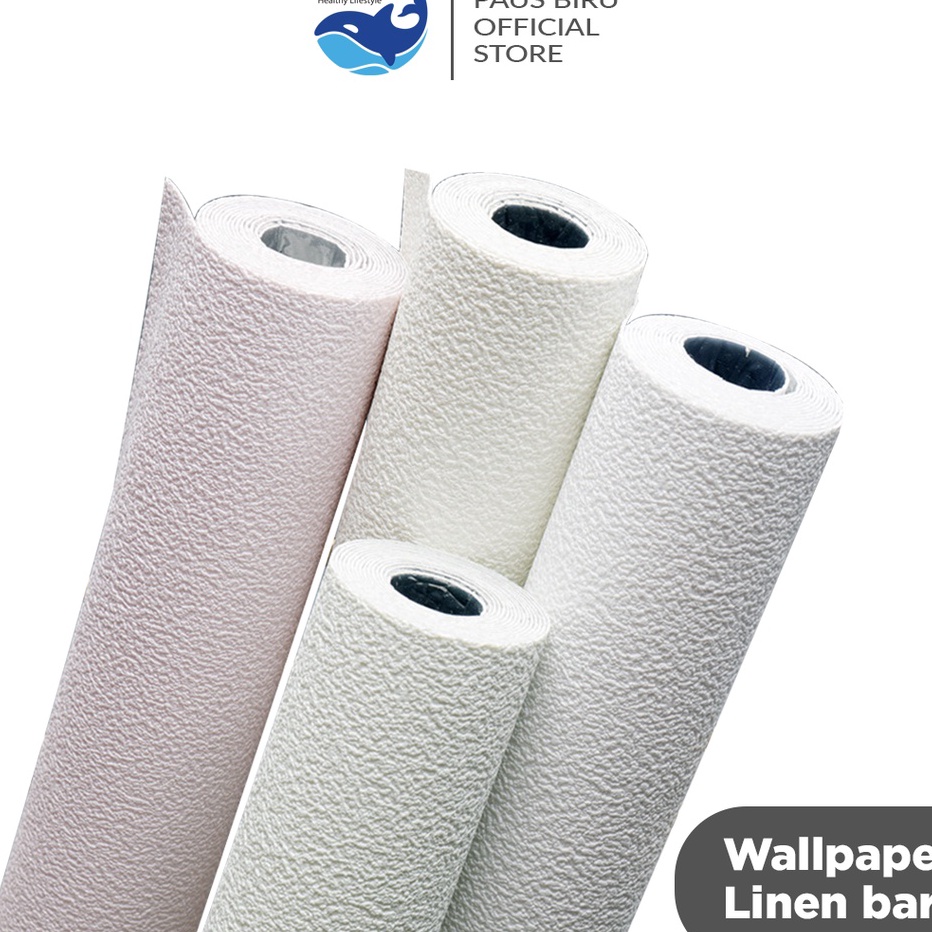 Paus Biru  Wallpaper Dinding Linen Roll Wallpaper foam Dekorasi Kamar wallpaper coral A12