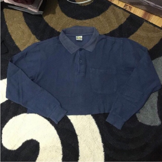 Long Sleeve Crop Navy Vintage