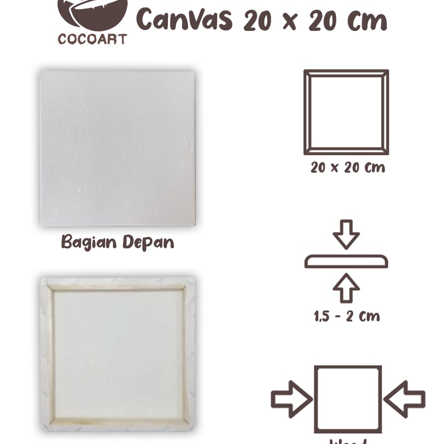 

GROSIRAN MURAH Kanvas lukis spanram Kanvas Putih Cocoartid 2 x 2