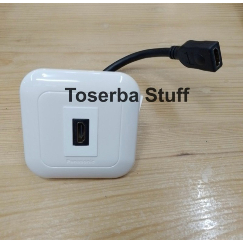 STOP KONTAK HDMI SAKLAR OUTLET PANASONIC PORT HDMI TV LAPTOP PROYEKTOR WIDE SERIES PUTIH