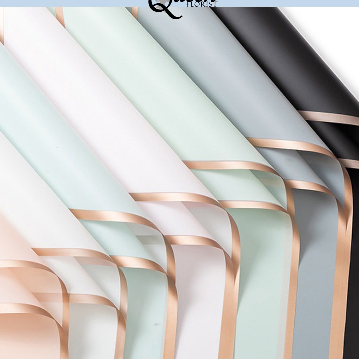 

HEMAT 2 LEMBAR Flower Wrapping Paper Varian List Gold Kertas Buket Bunga Cellophane Florist KB1