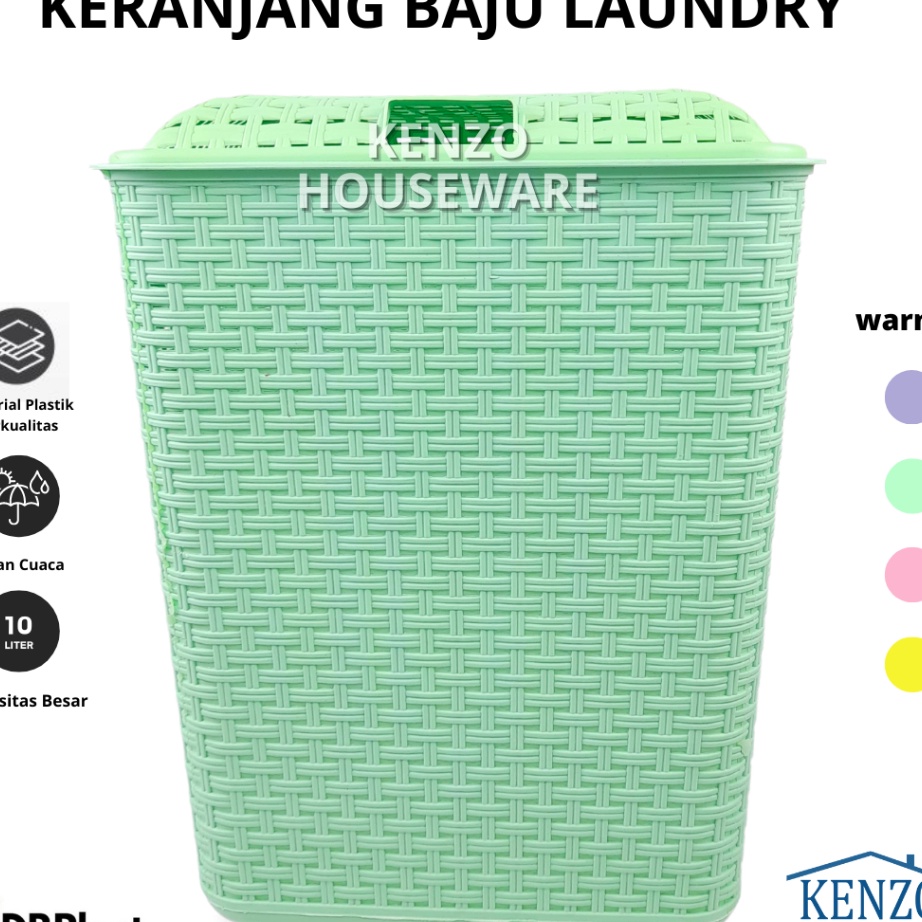 Keranjang Baju Kotor Plastik  Keranjang Laundry Plastik Tutup Besar