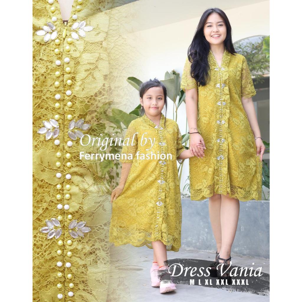 Gaun Natal Ibu dan Anak Dress Couple Ibu dan Anak Modern Baju Pesta Natal Selutut