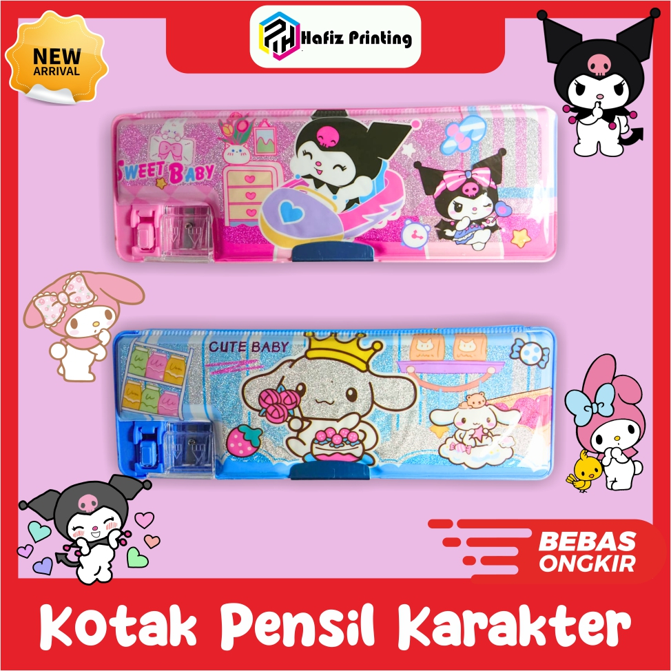 

KOTAK PENSIL 2 SISI PENUTUP MAGNET + PENGRUNCING SANRIO