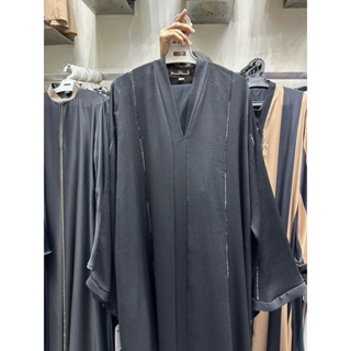 SET ABAYA HITAM BASIC MANIK KOMBINASI || ABAYA + FREE PASHMINA || ABAYA IMPOR MESIR ORIGINAL