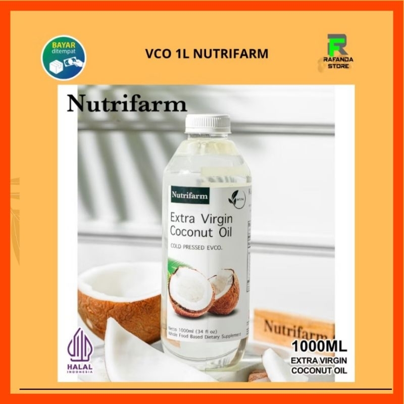 

EXTRA VIRGIN COCONUT OIL (EVOO) 1000ML / 1L VCO COLD PRESSED NUTRIFARM / MINYAK KELAPA ASLI 100% MURNI TANPA CAMPURAN