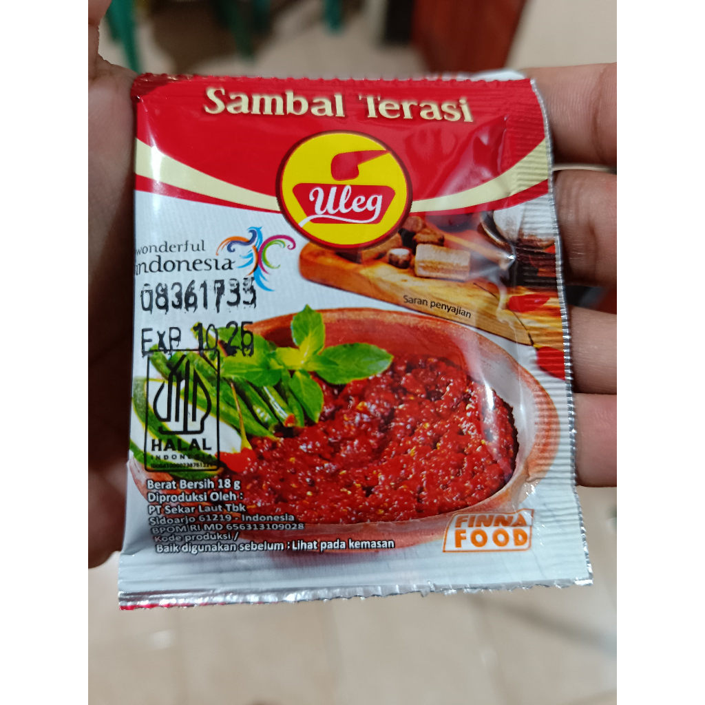 

Sambal Terasi Uleg Pedas Mantab Finna Food isi 1 Renceng ( 10 pcs ) x 18 gram All Varian