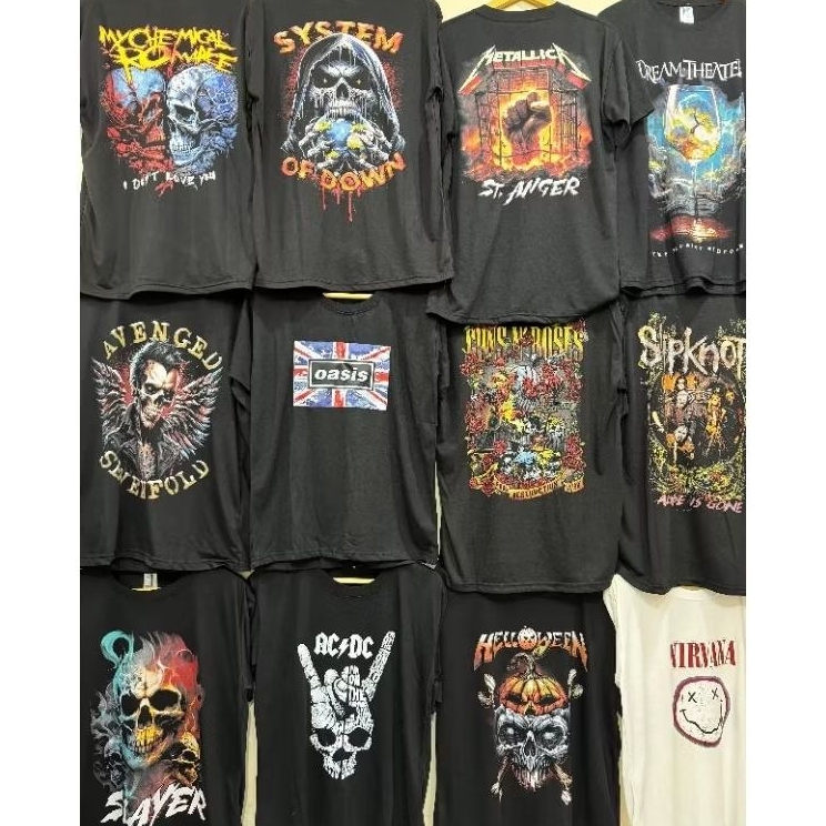 MyDude Paket 2pcs Kaos T-shirt Band Distro Pria Wanita MOTIF RANDOM BAND & NON BAND