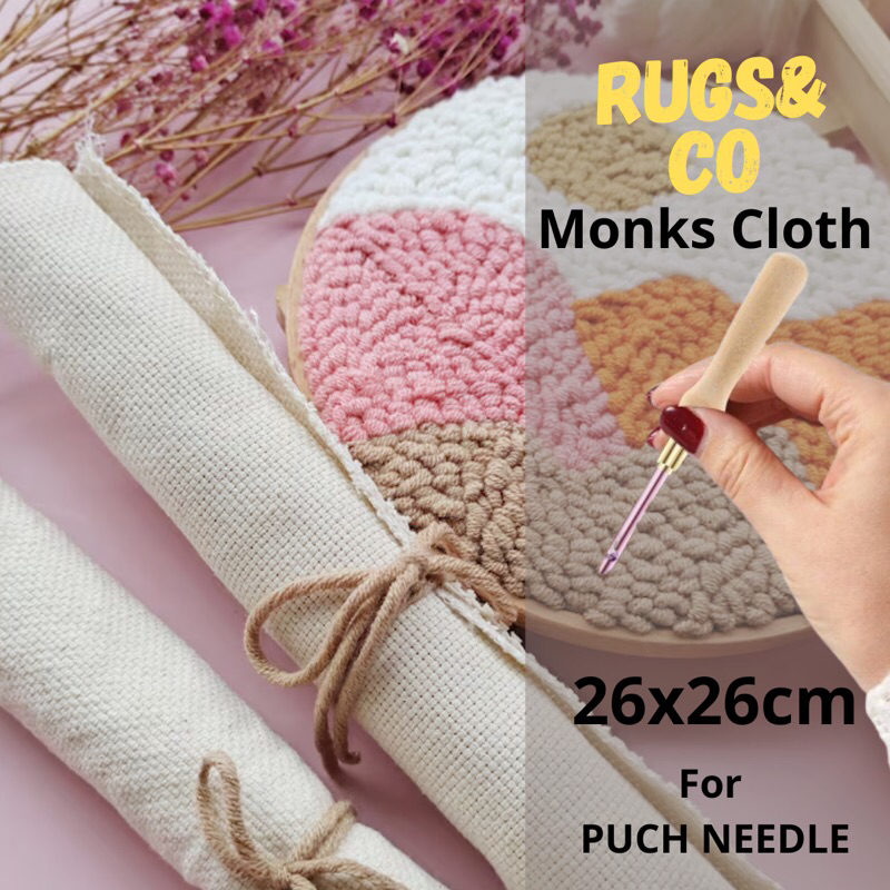 Kain Punch Needle Embroidery Monks Cloth Fabric/ Kain Monks Sulam/Kain Blacu/MonksCloth