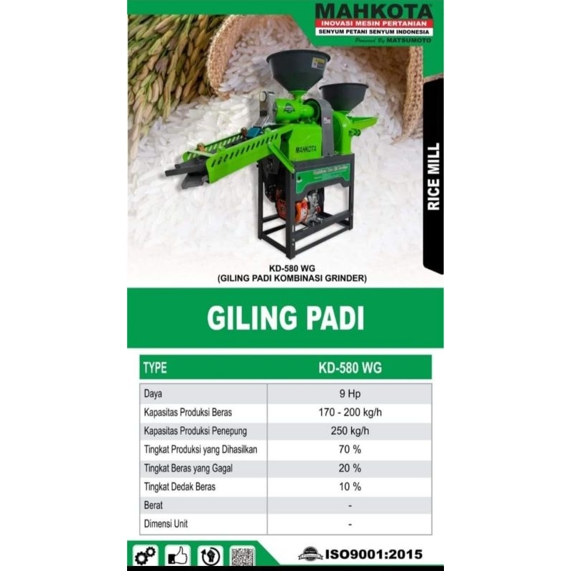 GILING PADI MAHKOTA KD 580 WG