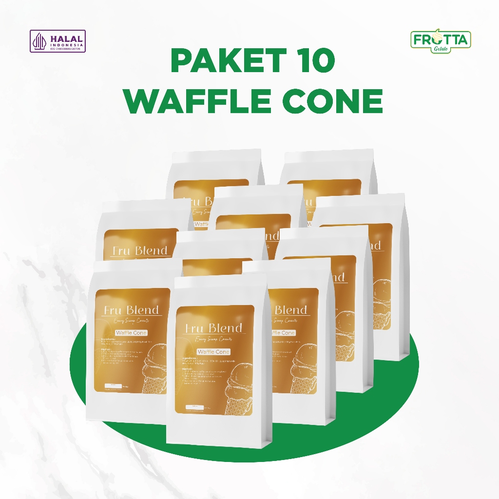 

[PAKET HEMAT] Frublend Waffle Cone Gelato 10 Pcs