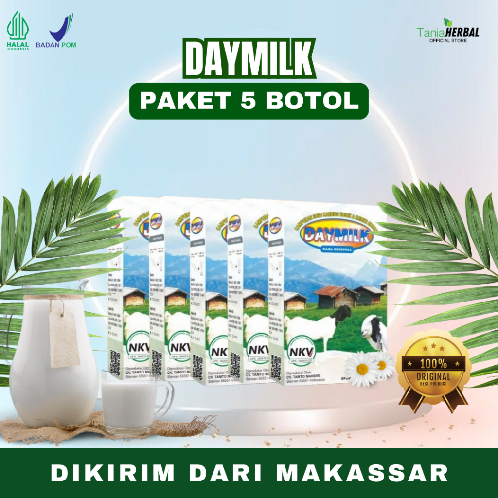 

[PAKET 5 BOX] DAYMILK ORIGINAL - Susu Kambing Etawa Tidak Bau Prengus Tingkatkan Kecerdasan Anak Membantu Menjaga Daya Tahan Tubuh dan Bantu Jaga Kesehatan Sendi dan Tulang Dikirim Dari Makassar