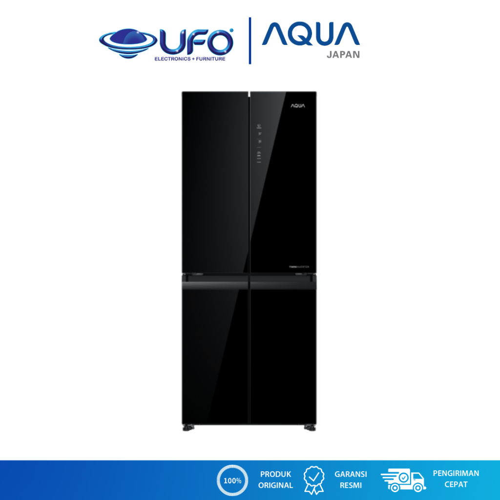 AQUA AQRCTD506RGGBK Kulkas 4 Pintu Side By Side