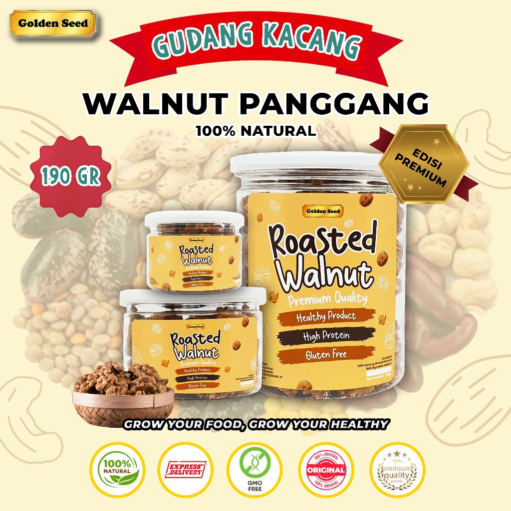 

[EDISI PREMIUM] KACANG WALNUT PANGGANG 190 GRAM PREMIUM - ROASTED WALNUT 190 GR