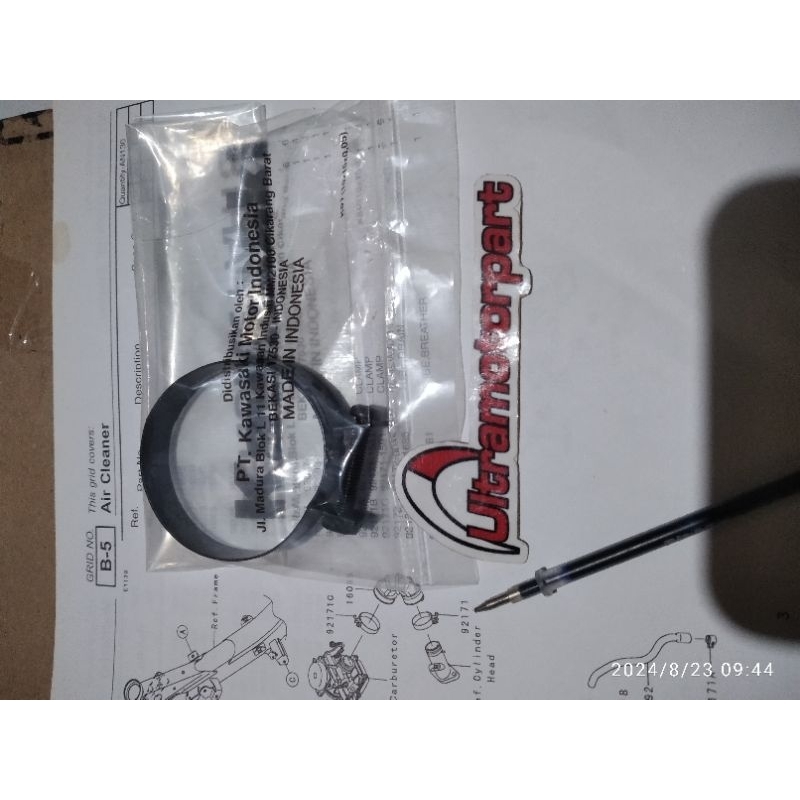 clamp clam klem karet intake ke manifold kawasaki zx130 zx 130 original 92171-0691