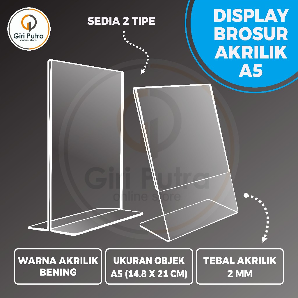AKRILIK / DISPLAY BROSUR A5 / STAND AKRILIK QRIS A5