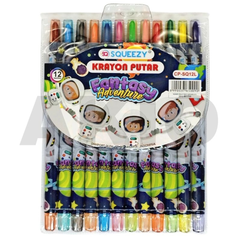 

Crayon Putar Panjang Karakter ASTRONOT SPACE 12 Warna Rolling Twist Krayon SQUEEZY CP-SQ12L