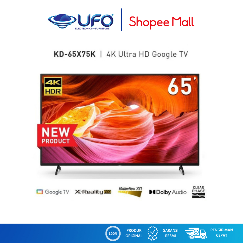 Sony 65 Inch Led Smart Android Google TV 4K KD65X75K