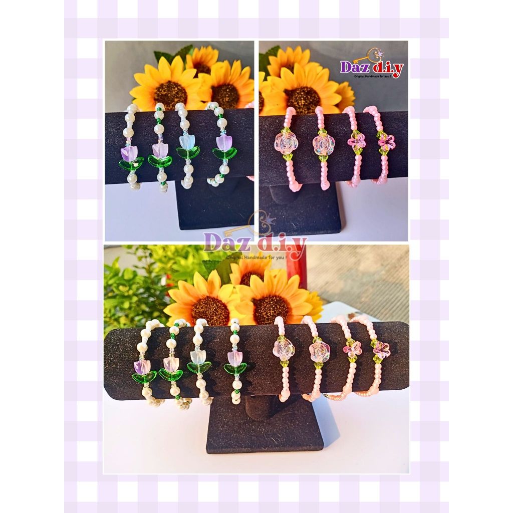 Gelang manik mutiara/ gelang manik/ gelang korea/ gelang bunga/ gelang simple/ gelang murah/ aksesor