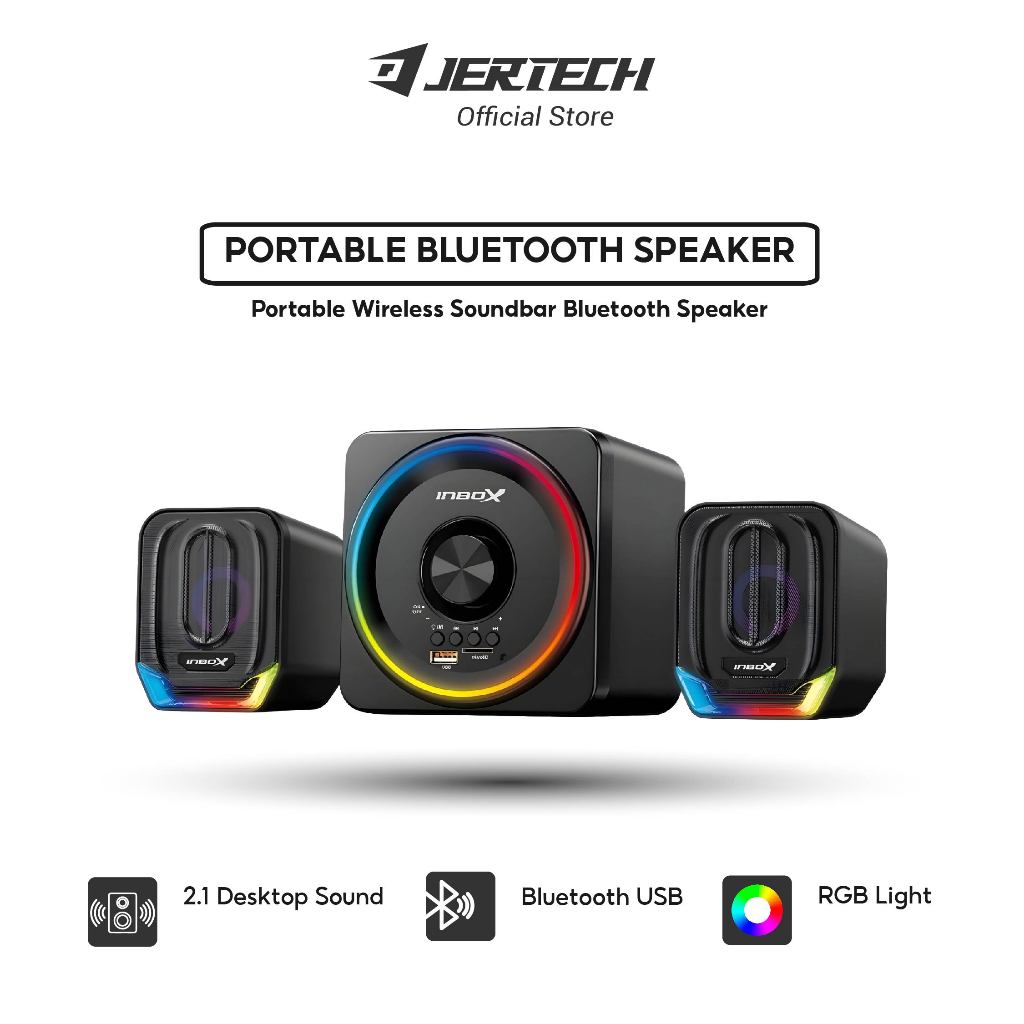 JERTECH X INBOX Speaker Bluetooth Wireless BTS310 Heavy Bass FM Radio, USB, TF Card & Remote Control