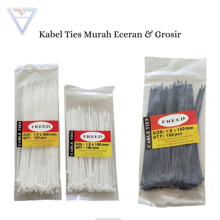 

Kabel Ties Hitam Putih FREED / Tali Perekat Kencang / Kabel Plastik / Grosir & Ecer