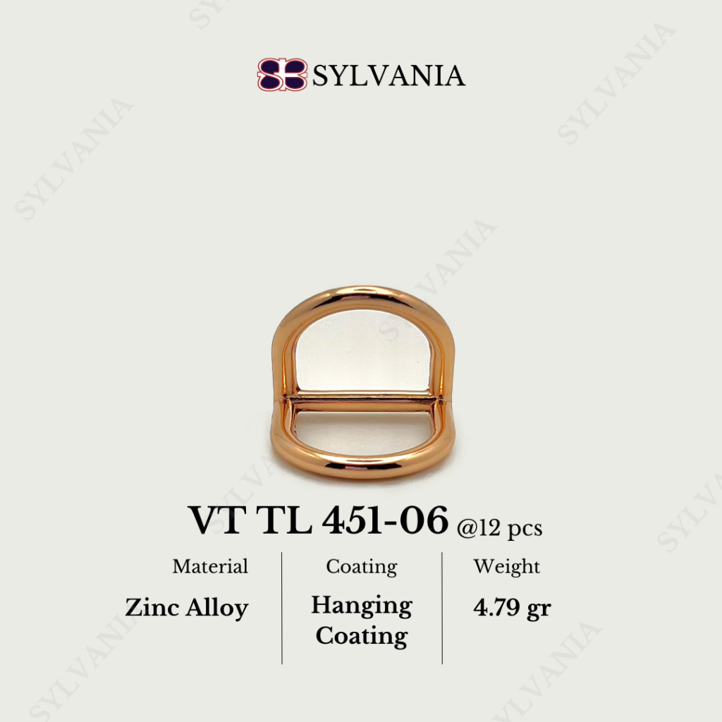 VT TL 451-06 @12 PCS, RING D DOUBLE , BAHAN ZINC ALLOY UNTUK PEGANGAN + KAITAN TAS