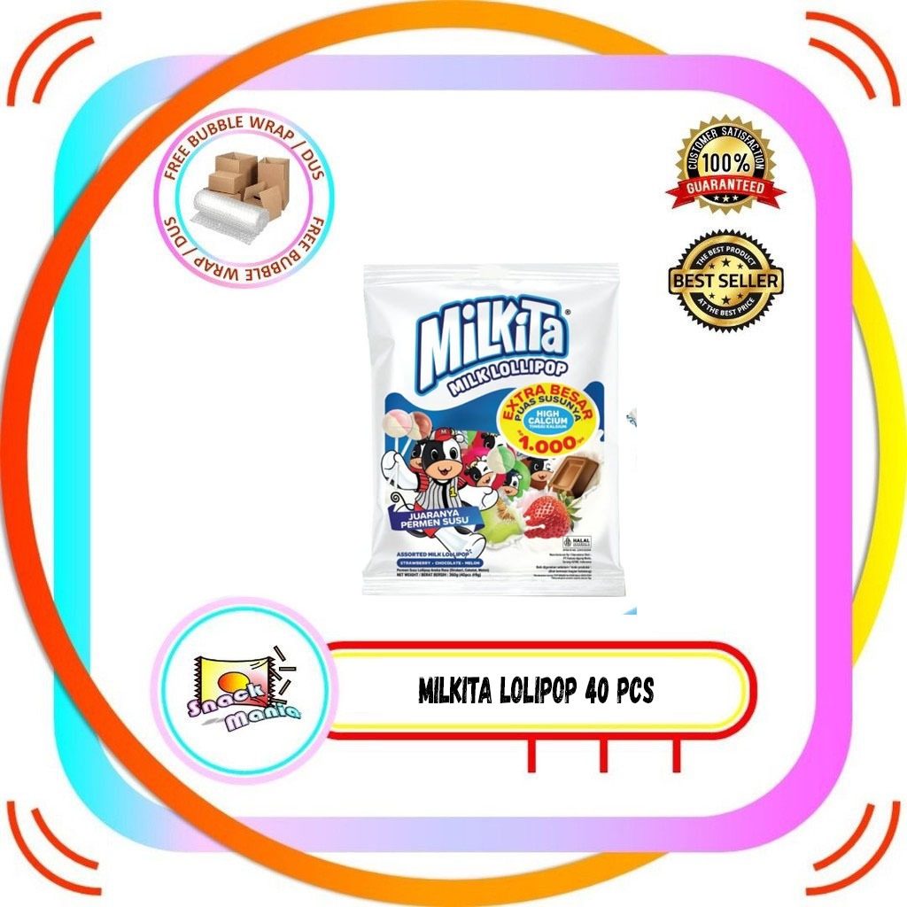 

Milkita Milk Candy Assorted 2.8 gr 40 pcs BAG Permen Susu