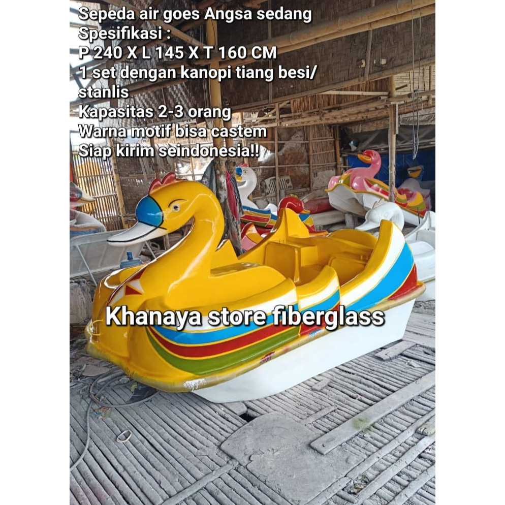 Sepeda air Goes bebekan,perahu bebekan angsa kuning,perahu fiber,perahu wisata,permainan wahana aiSe