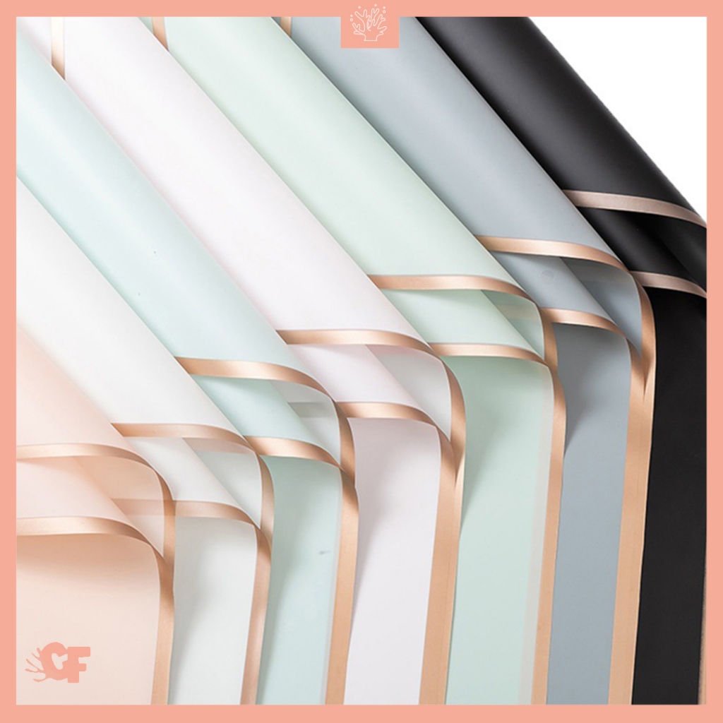 

Kertas Bunga Buket List Gold Color Flower Wrapping Paper List Gold Cellophane KB10