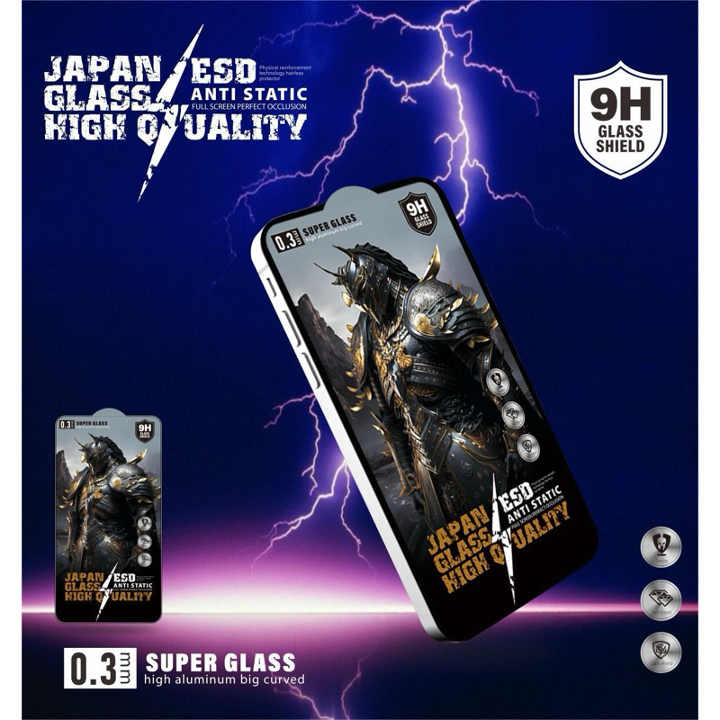 TEMPERED GLASS TG ESD JAPAN GLASS Anti Gores ANTI STATIC ALL TYPE Universal JX1 JX2 JX18 JX19 JX20 J