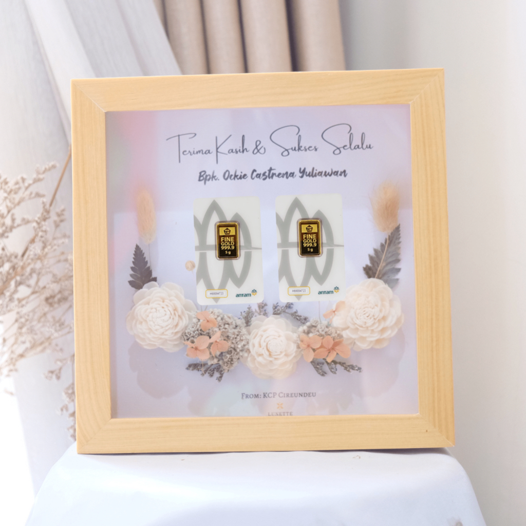 Frame Kayu Jati Belanda untuk Insert LM Hadiah Wisuda Pensiun Birthday