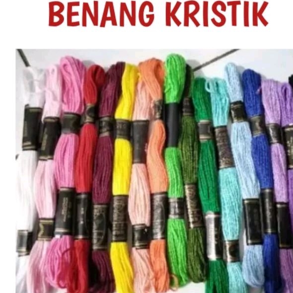 Benang sulam benang kristik bahan kerajinan