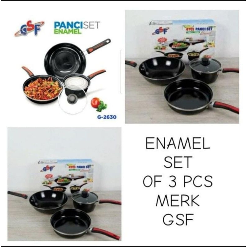 panci set 3 in 1 enamel gsf