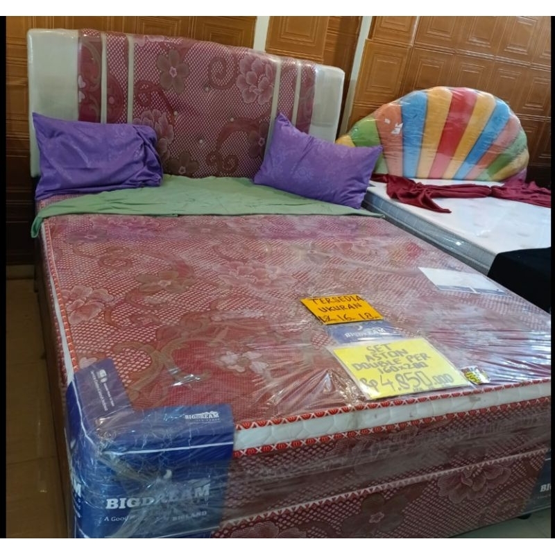 KASUR SPRINGBED SET BIGLAND AVENGER ASTON 2in1 -khusus Belitung