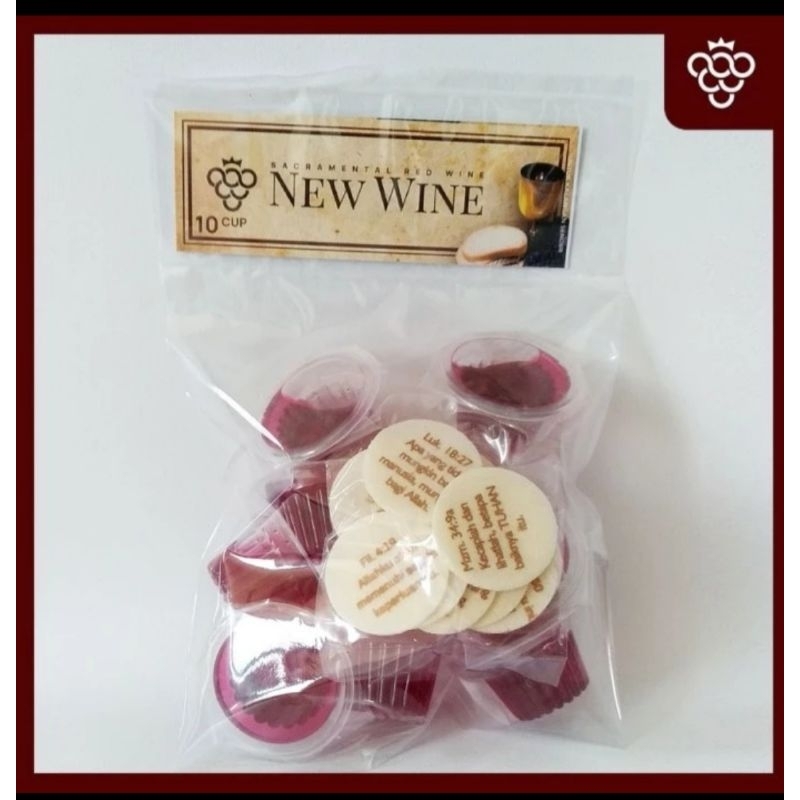 

ANGGUR PERJAMUAN KUDUS CUP + HOSTI AYAT KECIL ISI 10 CUP