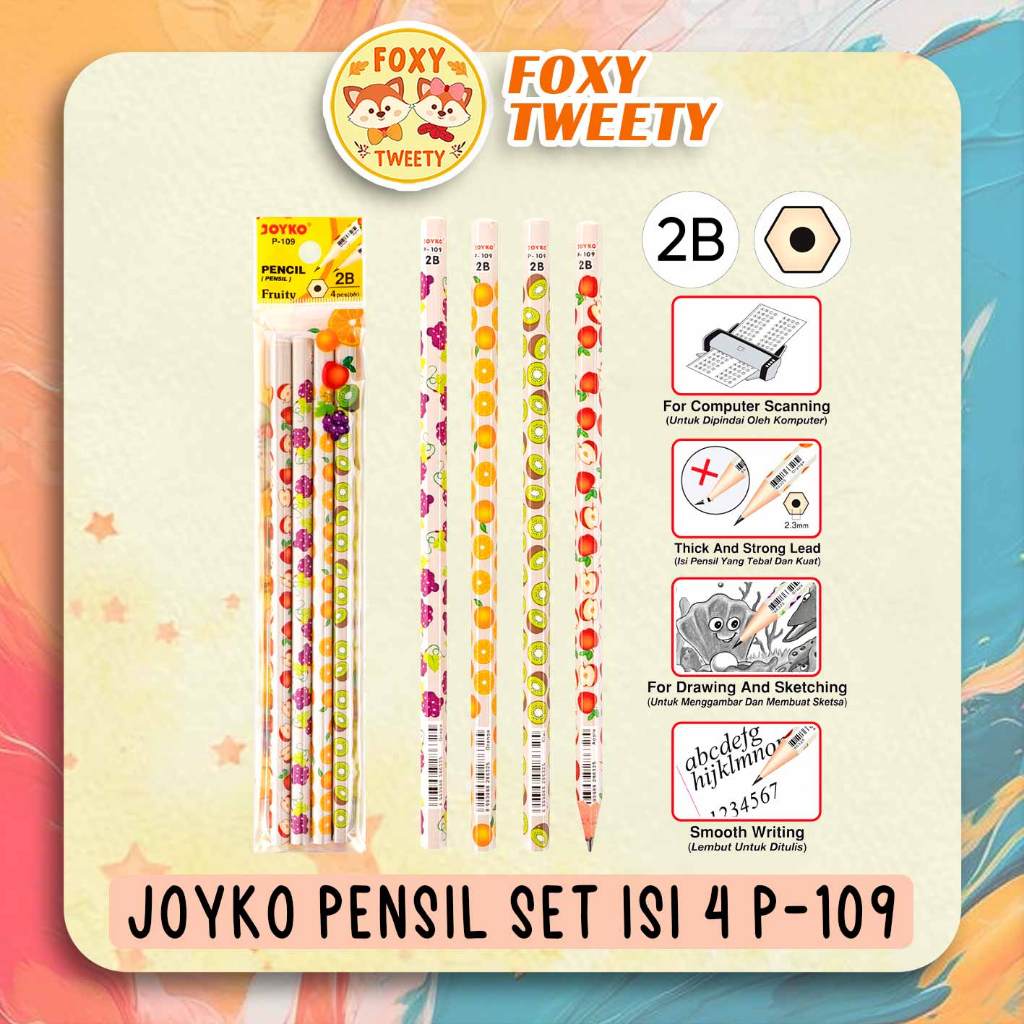 

JOYKO Pencil Pensil 2B Fruity 1 Set 4 Pcs - P 109