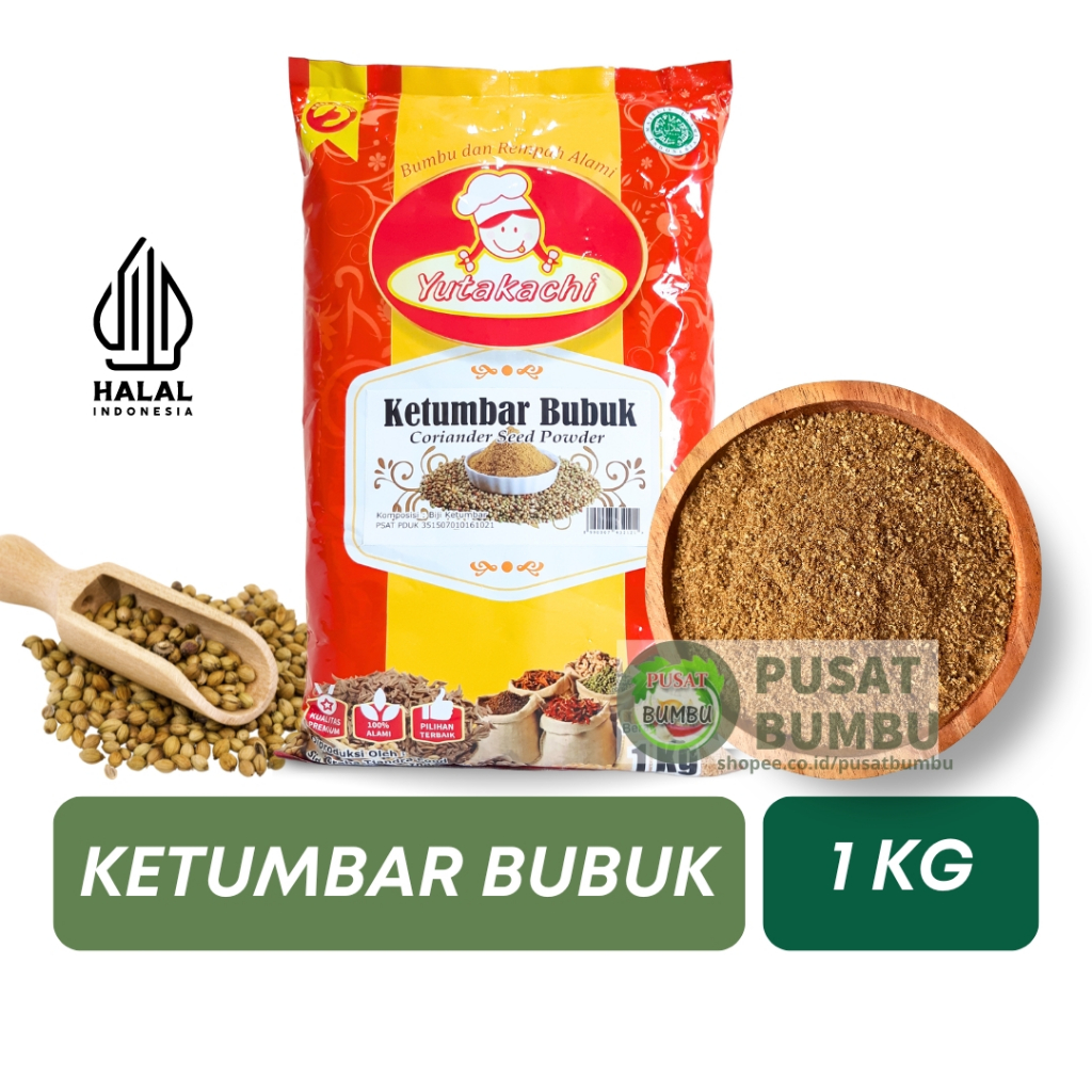 

Ketumbar Bubuk Murni Asli 1Kg Yutakachi / Ground Coriander Powder
