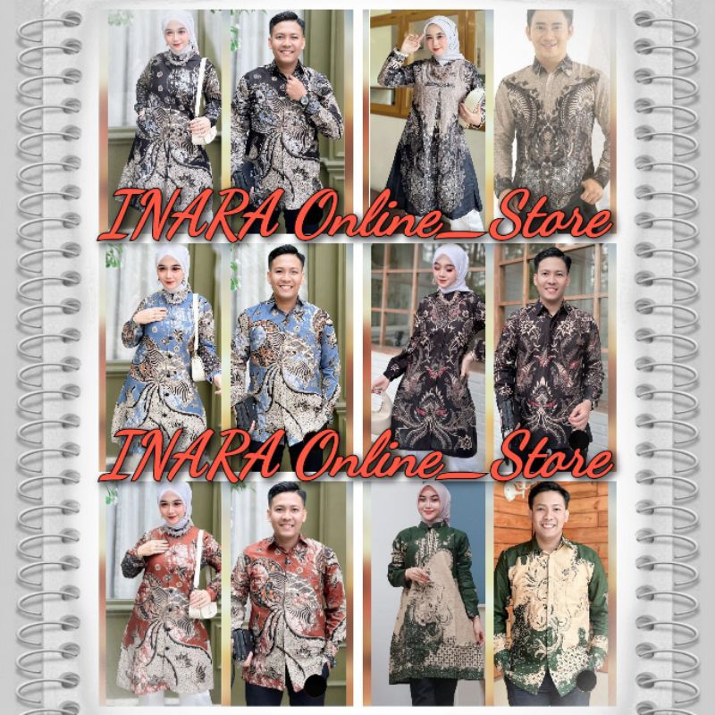 Batik Couple KemejaTunik Full Kancing Depan Batik Printing