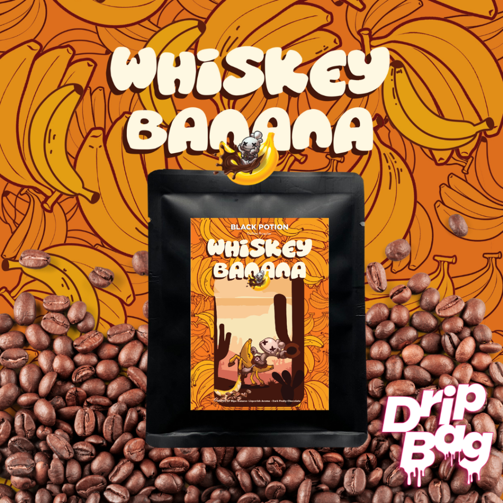 

Whiskey Banana 1 Drip Bag Coffee - ( kopi instant filter ) no alcohol