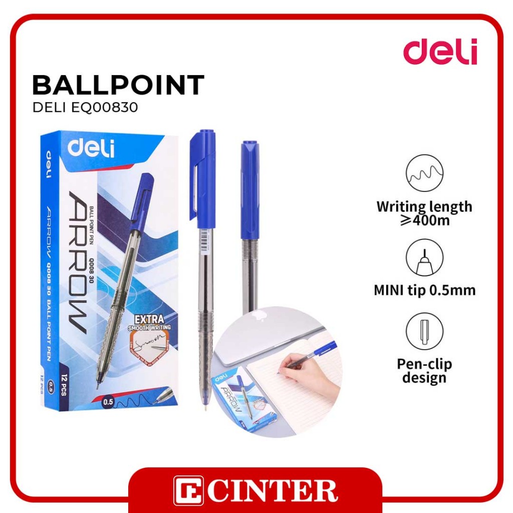 

DELI - PENA / BALL POINT / ARROW PULPEN BLUE 0.5 MM EQ00830