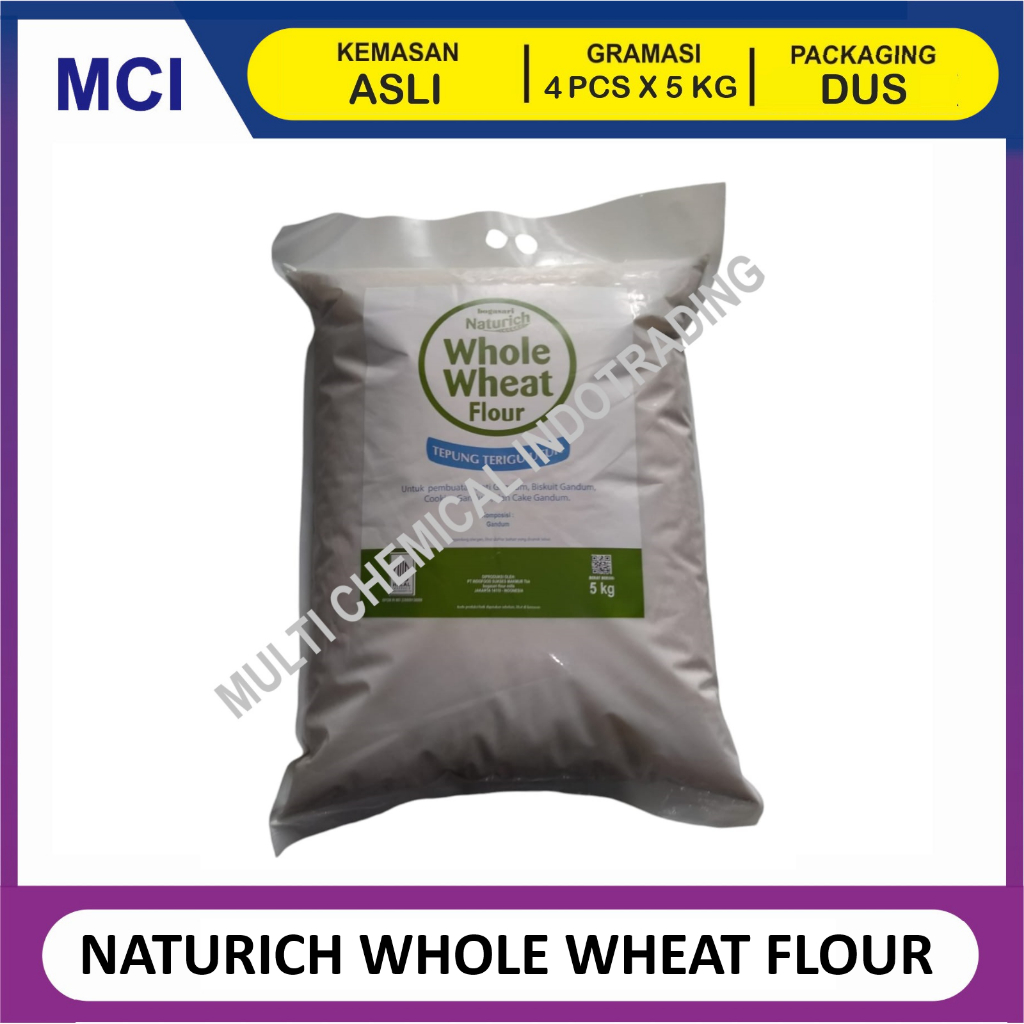 

TEPUNG GANDUM UTUH NATURICH WHOLE WHEAT FLOUR 5 KG - 1 CTN 4 PCS