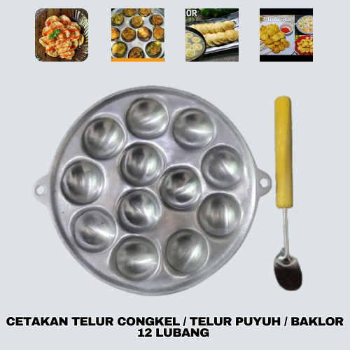 Cetakan Kue Cubit Loyang Kue Cubit Cetakan Telur Puyuh Ceplok Mini Congkel Bulat 12 Lubang