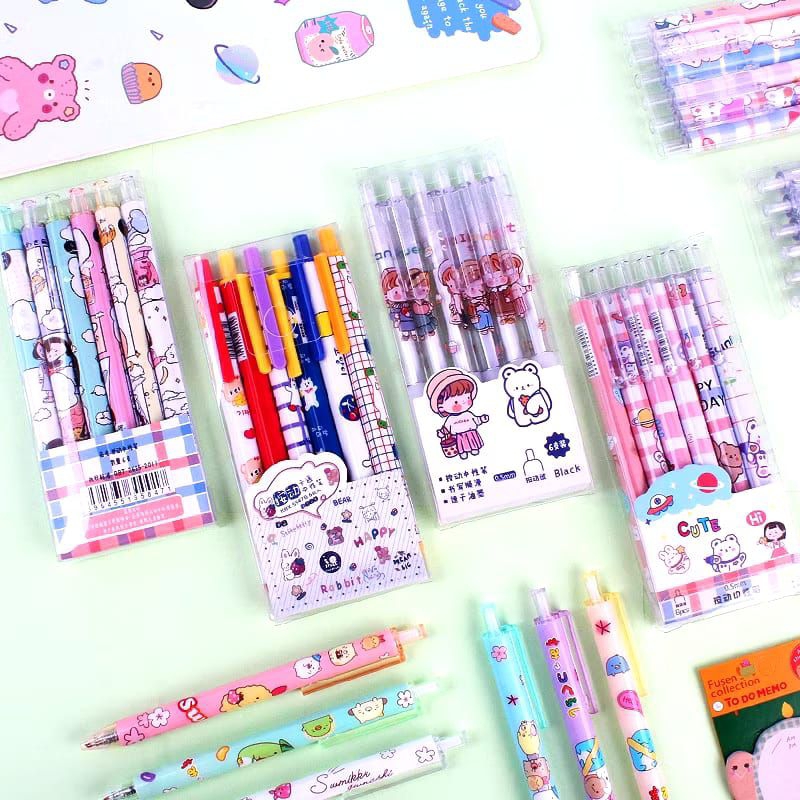 

6 Pcs Pulpen Gel 0.5 mm / 6 pcs Pen Bolpoin Tinta