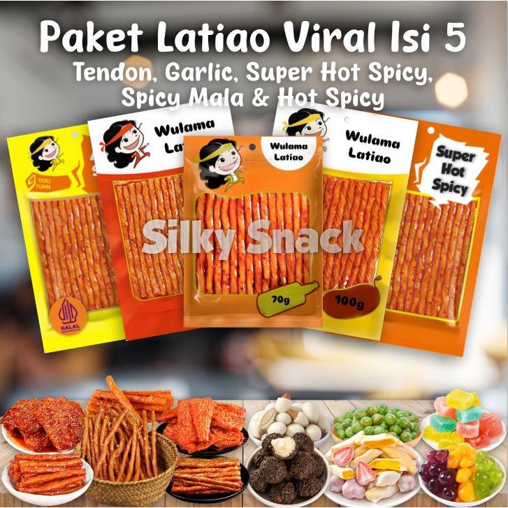

Paket Hemat Latiao Viral Isi 5 |TENDON,HOT SPICY, GARLIC, SUPER HOT SPICY, SPICY MALA