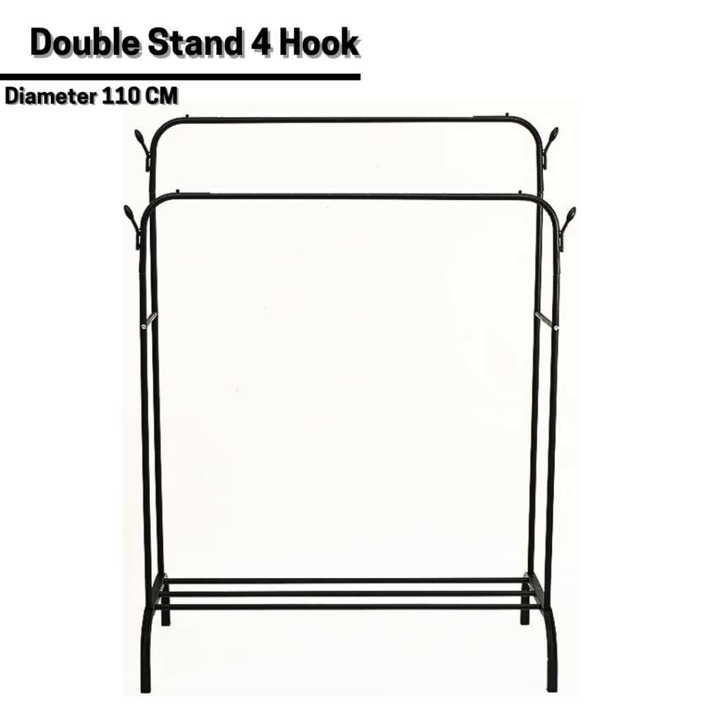 Double Tand Hanger Diameter 110 Cm 4 Hoo Ra Gantungan Baju Aethetic Gantungan Portable Baju Hanger