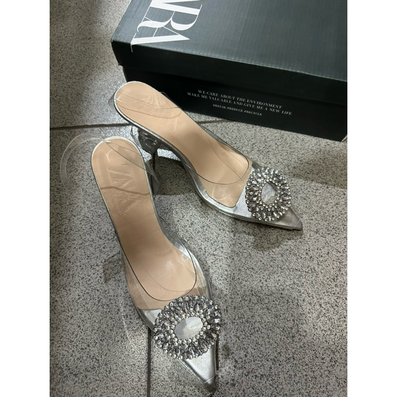 Transparant high heels by Zara high quality fashion heels sepatu kaca sepatu pesta wanita